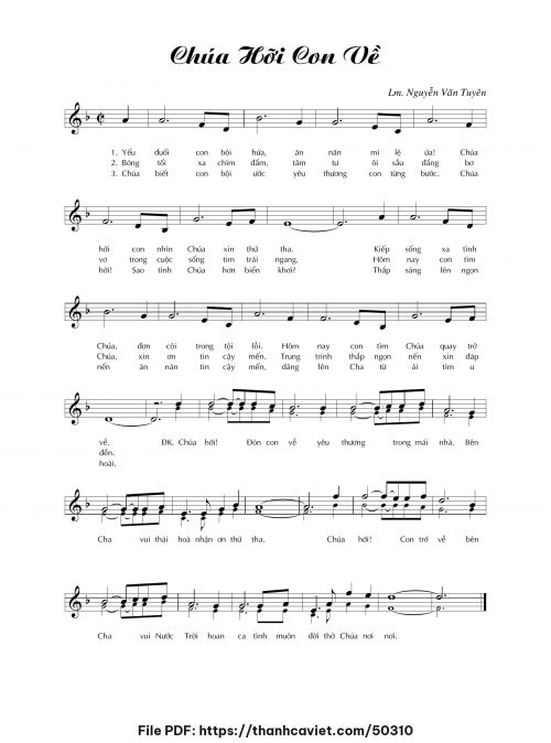 Chúa hỡi con về - Lm. Nguyễn Văn Tuyên - trang 1