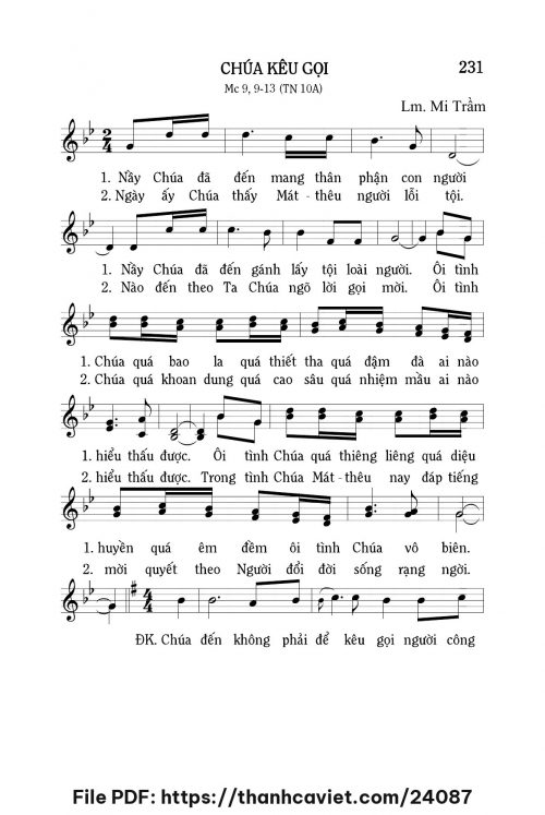 Chúa kêu gọi - Lm. Mi Trầm - trang 1