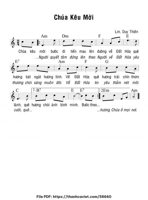 Chúa kêu mời - Lm. Duy Thiên - trang 1