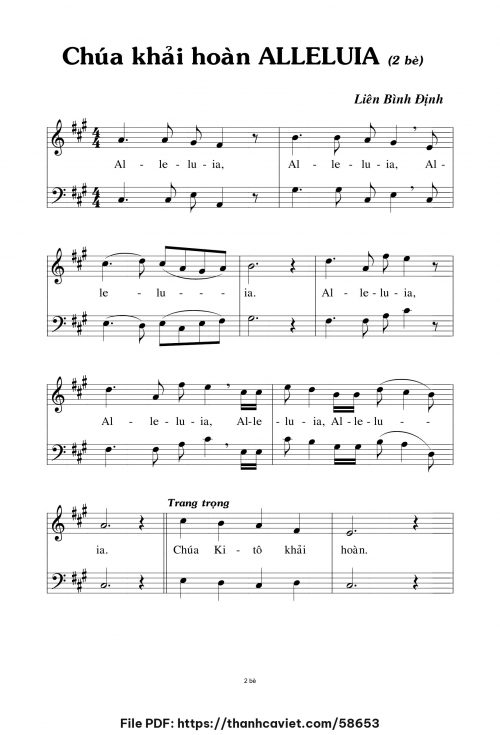 Chúa khải hoàn Alleluia - Liên Bình Định - trang 1
