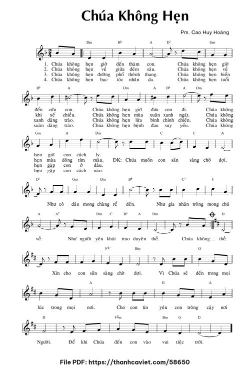 Chúa không hẹn - Cao Huy Hoàng - trang 1