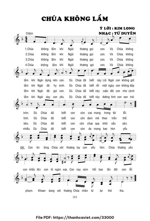 Chúa không lầm - Lm. Từ Duyên - trang 1