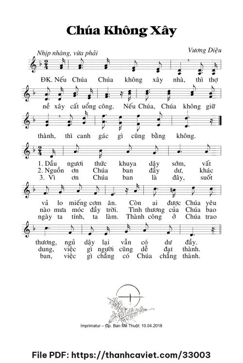 Chúa không xây - Lm. Vương Diệu - trang 1