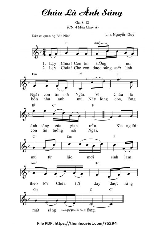 Chúa là ánh sáng - Lm. Nguyễn Duy - trang 1