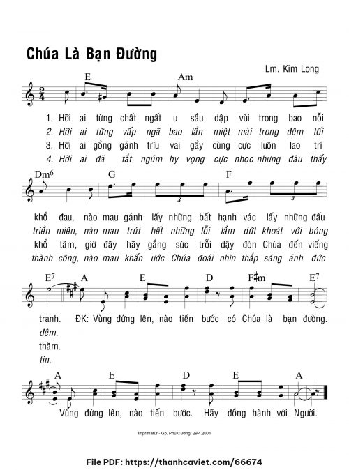 Chúa là bạn đường - Lm. Kim Long - trang 1