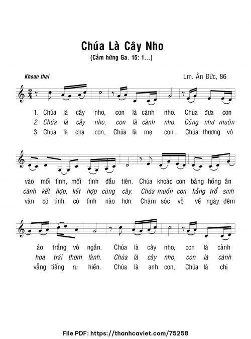 Chúa là cây nho - Lm. Ân Đức - trang 1