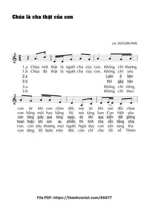 Chúa là Cha thật của con - Lm. DUYLINH.PHN - trang 1