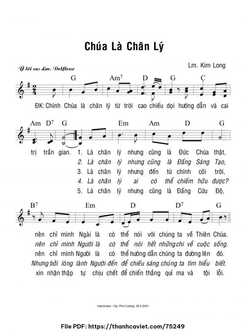Chúa là chân lý - Lm. Kim Long - trang 1