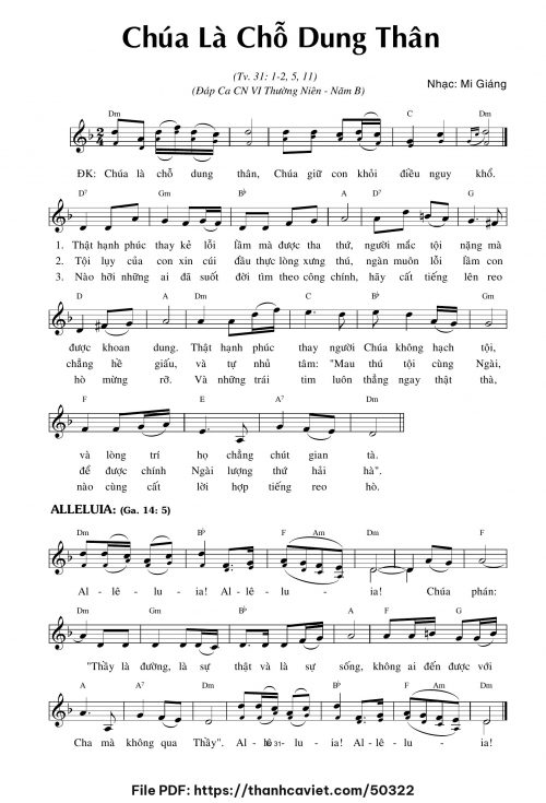 Chúa là chỗ dung thân - Mi Giáng - trang 1