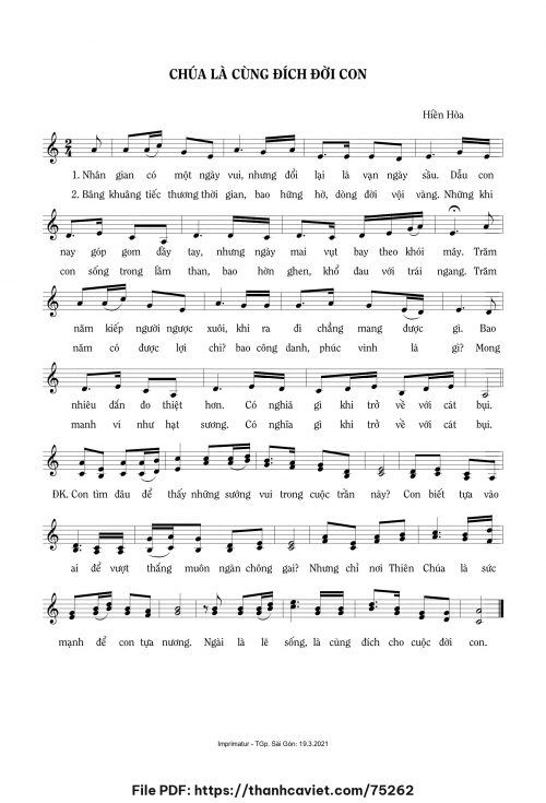 Chúa là cùng đích đời con - Sr. Hiền Hòa - trang 1