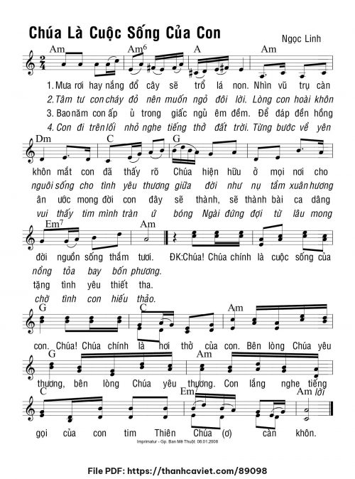 Chúa là cuộc sống của con - Ngọc Linh - trang 1