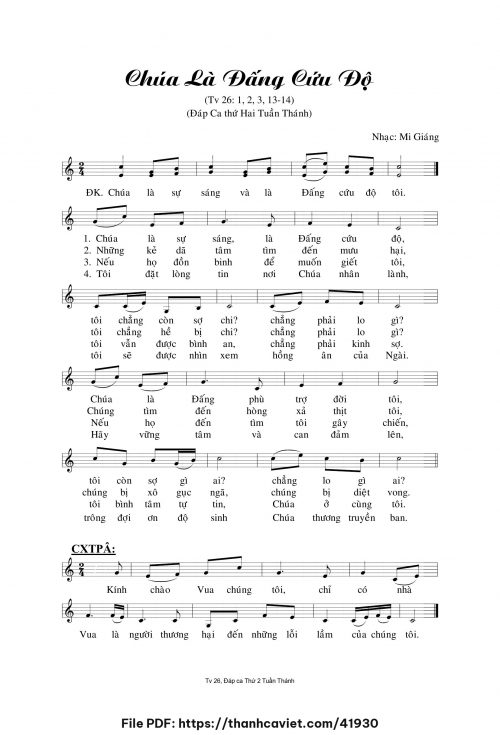 Chúa là Đấng cứu độ - Mi Giáng - trang 1