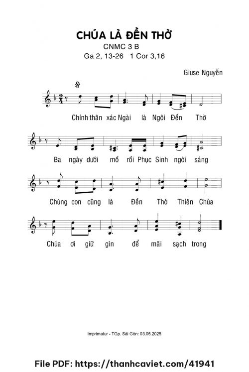 Chúa là đền thờ – CNMC 3 B - Giuse Nguyễn - trang 1