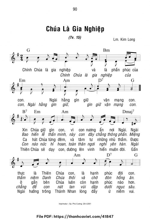 Chúa là gia nghiệp - Lm. Kim Long - trang 1
