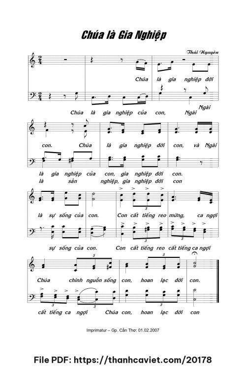 Chúa là gia nghiệp - Lm. Thái Nguyên - trang 1