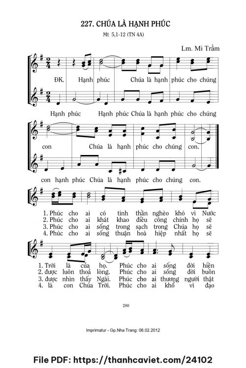 Chúa là hạnh phúc - Lm. Mi Trầm - trang 1