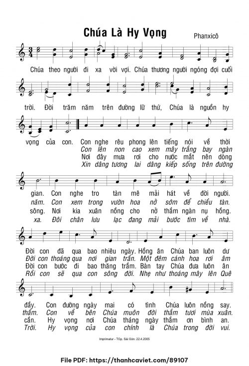 Chúa là hy vọng - Lm. Kim Long - trang 1