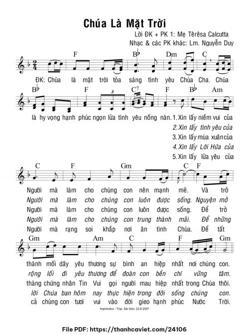 Chúa là mặt trời - Lm. Nguyễn Duy - trang 1
