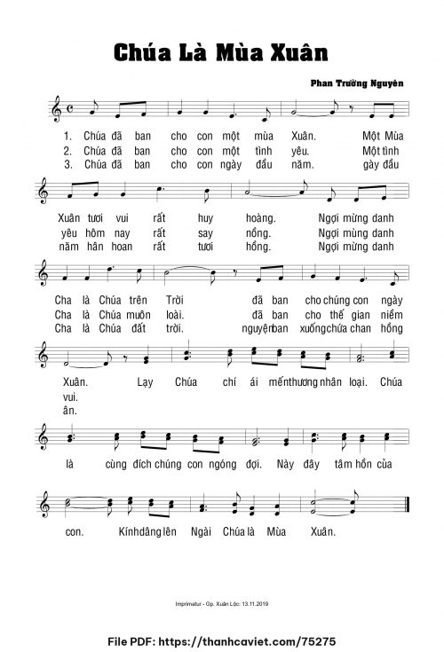 Chúa là mùa xuân - Phan Trường Nguyên - trang 1