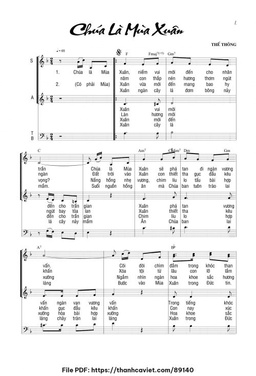 Chúa là mùa xuân - Thế Thông - trang 1