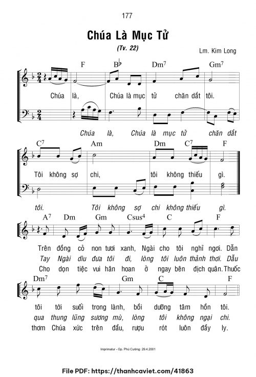 Chúa là mục tử - Lm. Kim Long - trang 1