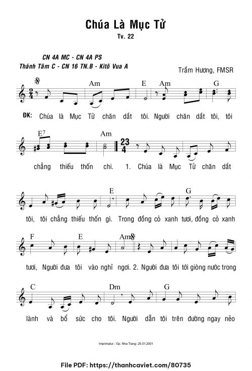 Chúa là mục tử - Sr. Trầm Hương - trang 1