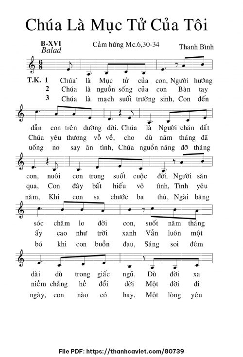 Chúa là mục tử của tôi - Lm. Thanh Bình - trang 1