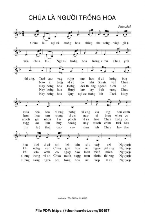 Chúa là người trồng hoa - Phanxicô - trang 1