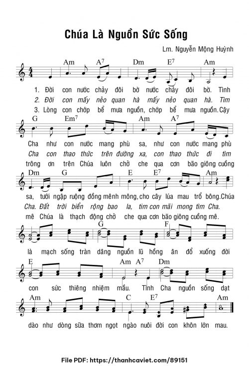Chúa là nguồn sức sống - Lm. Nguyễn Mộng Huỳnh - trang 1