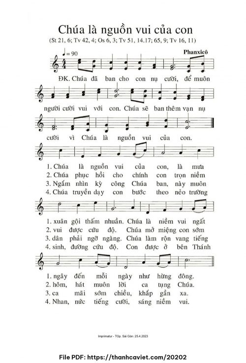 Chúa là nguồn vui của con - Phanxicô - trang 1