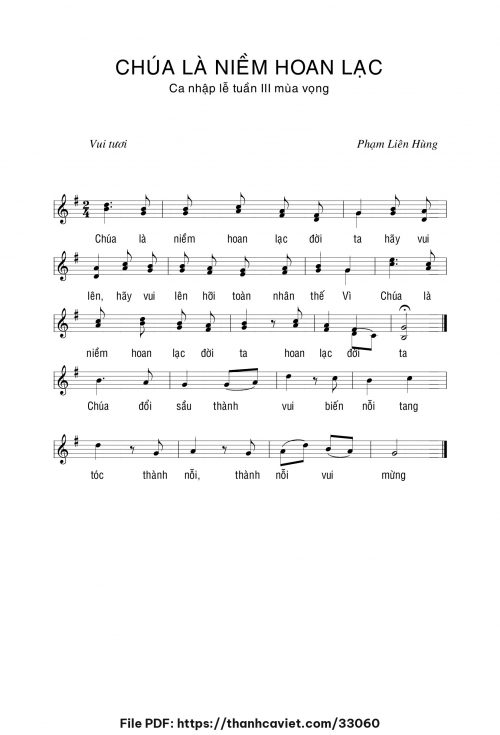 Chúa là niềm hoan lạc - Lm. Phạm Liên Hùng - trang 1