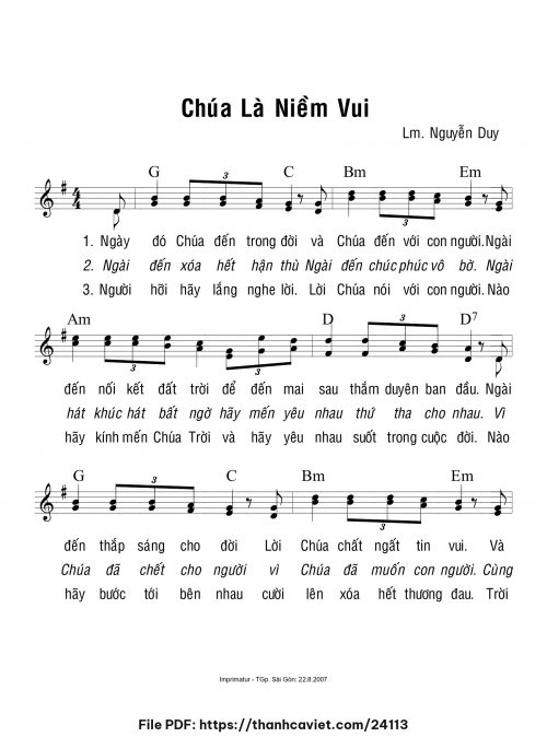 Chúa là niềm vui - Lm. Nguyễn Duy - trang 1