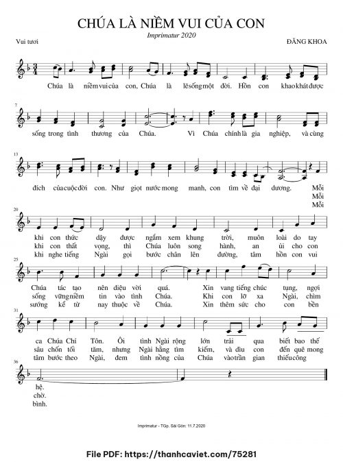 Chúa là niềm vui của con - Đăng Khoa - trang 1