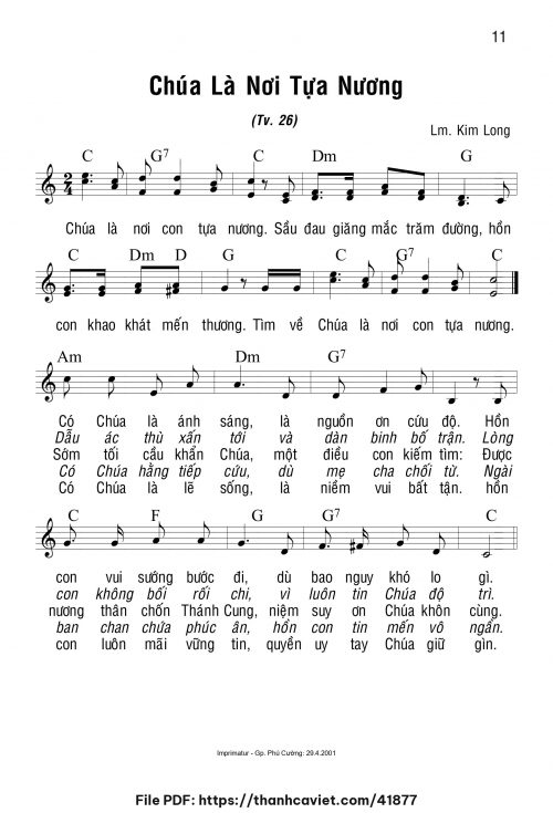 Chúa là nơi tựa nương - Lm. Kim Long - trang 1