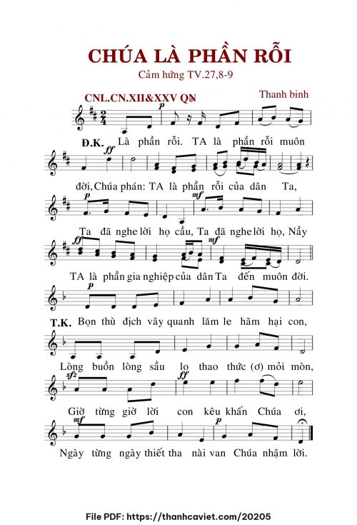 Chúa là phần rỗi - Lm. Thanh Bình - trang 1