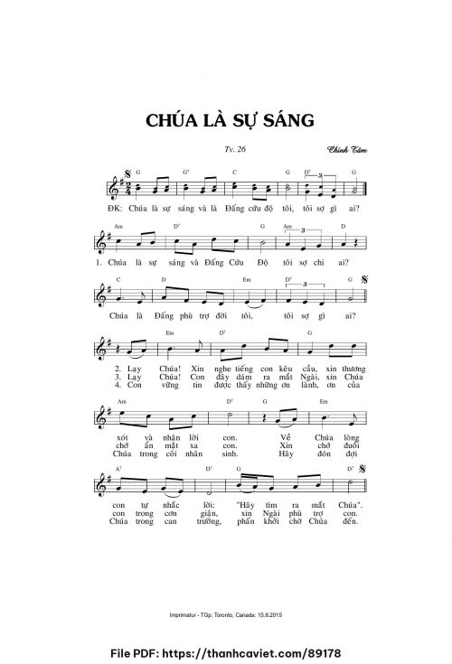 Chúa là sự sáng – Tv 26 - Chính Tâm - trang 1