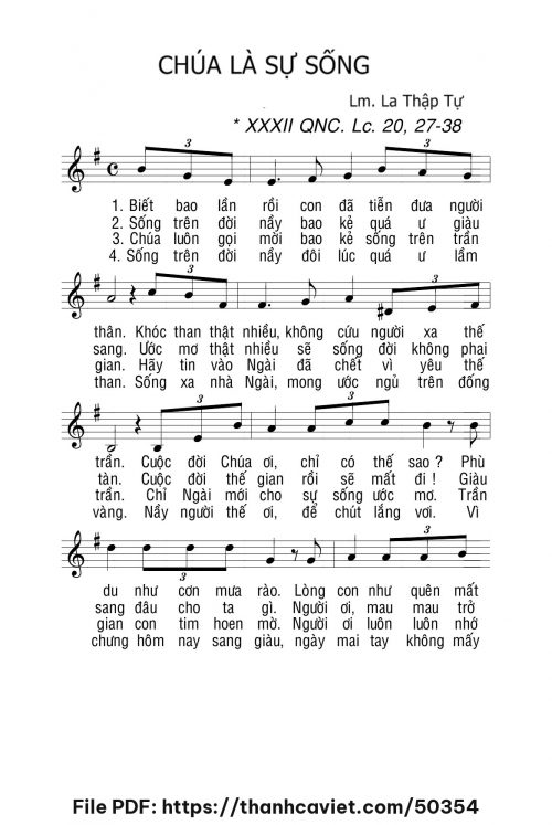 Chúa là sự sống - Lm. La Thập Tự - trang 1