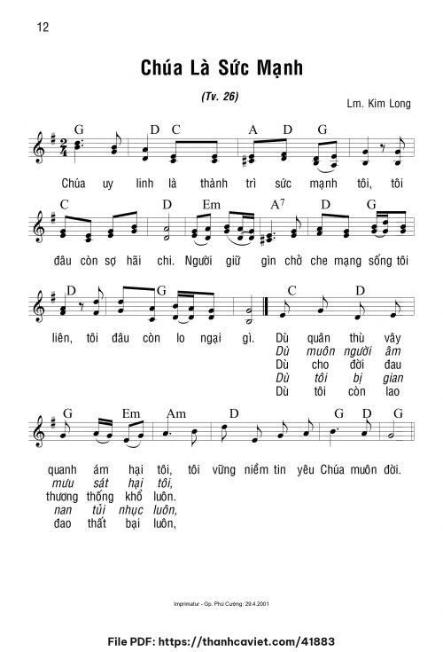 Chúa là sức mạnh - Lm. Kim Long - trang 1