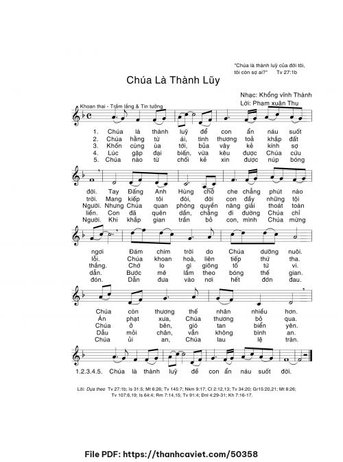 Chúa là thành luỹ - Khổng Vĩnh Thành - Lời: Phạm Xuân Thu - trang 1