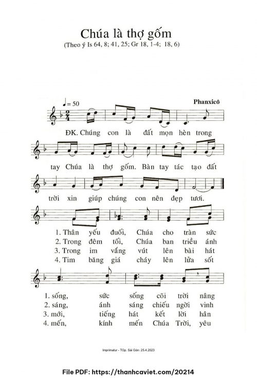 Chúa là thợ gốm - Phanxicô - trang 1