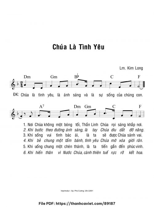 Chúa là tình yêu - Lm. Kim Long - trang 1