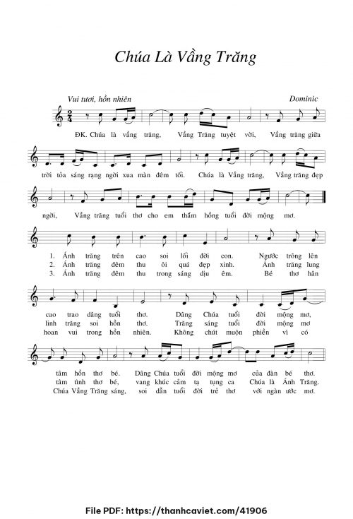Chúa là vầng trăng 1 - Lm. Dominic - trang 1