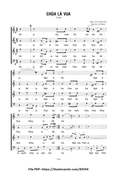 Chúa là Vua - Hải Triều (Hòa âm: Cát Minh) - trang 1