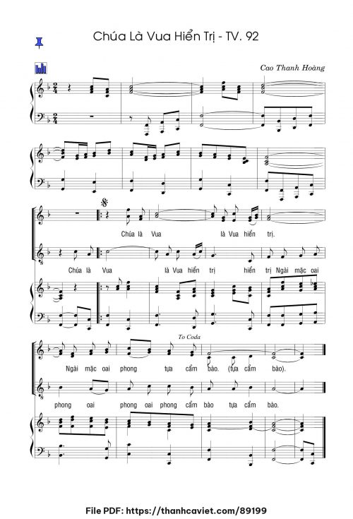 Chúa là Vua hiển trị - Cao Thanh Hoàng - trang 1