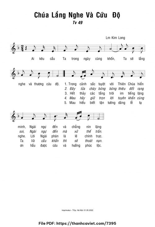 Chúa lắng nghe và cứu độ - Lm. Kim Long - trang 1