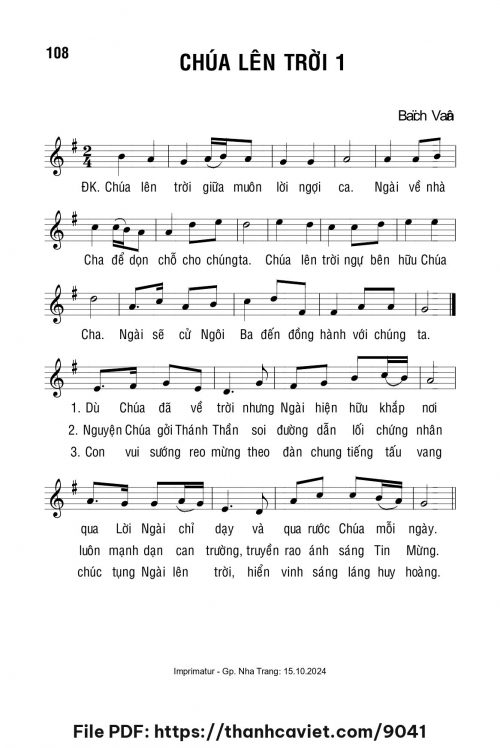 Chúa lên trời 1 - Lm. Bạch Vân - trang 1