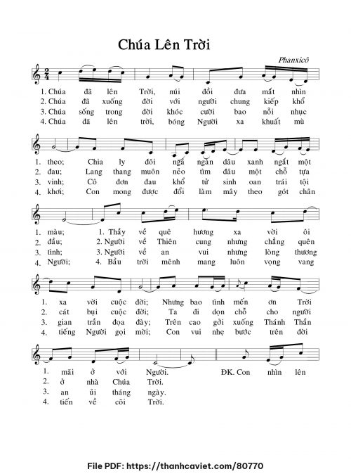Chúa lên trời - Phanxicô - trang 1