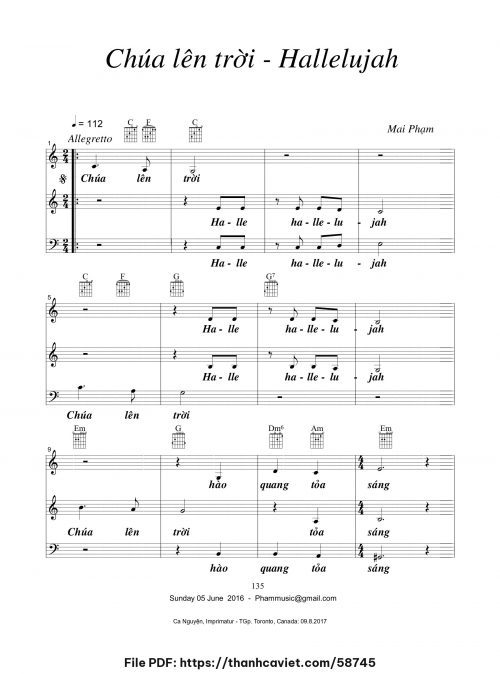 Chúa lên trời – Hallelujah - Mai Phạm - trang 1