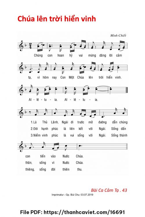 Chúa lên trời hiển vinh - Lm. Minh Chiết - trang 1