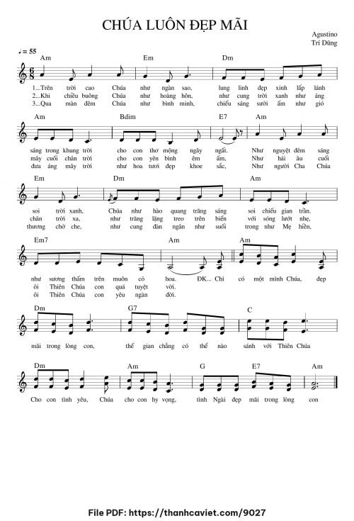 Chúa luôn đẹp mãi - Augustino Trí Dũng - trang 1